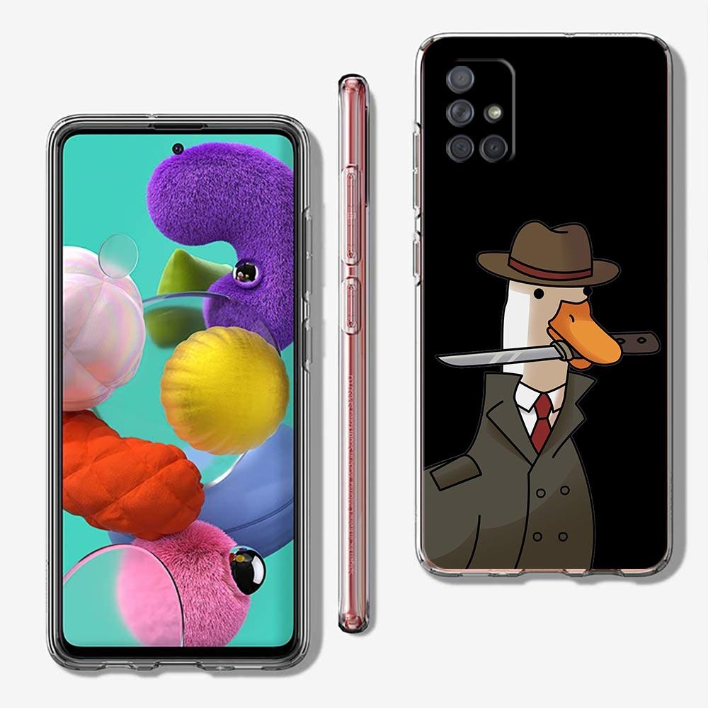 Cartoon Doubt Duck Phone Case For Samsung Galaxy A51 A71 A21S A12 A11 A31 A41 A01 A03S A22 A13 A33 A73 A53 A52 A32 5G A23 Cover