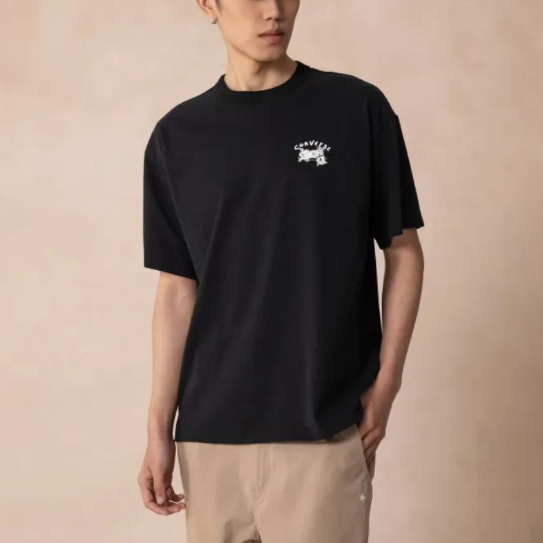 New Converse T Shirts Men's Black MCH621-023
