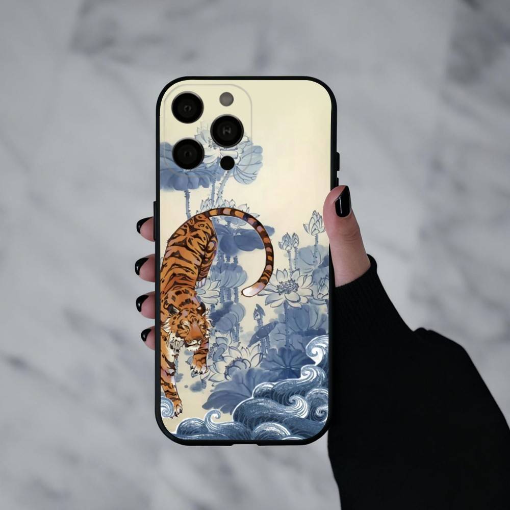 T-tiger P-poster Phone Case For iPhone 17pro,16,15,14,13,12,11 Plus,Pro Max,XS,Soft Silicone Black Cover