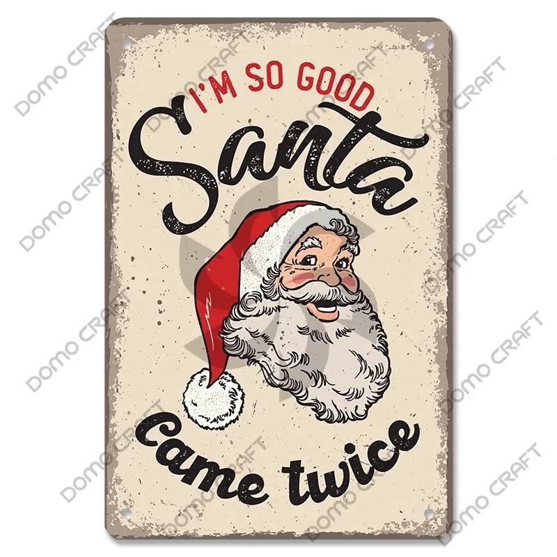 Retro Christmas Decor Vintage Metal Tin Sign with Cake Music Box Christmas Tree for Bakery Candy Shop Home Wall Art