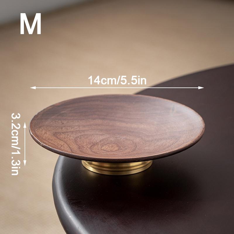 

1 шт. Поднос для закусок ручной работы для чайного магазина, деревянная тарелка, резной деревянный поднос в виде руки Будды, тарелка из орехового дерева 12/14/16 см M