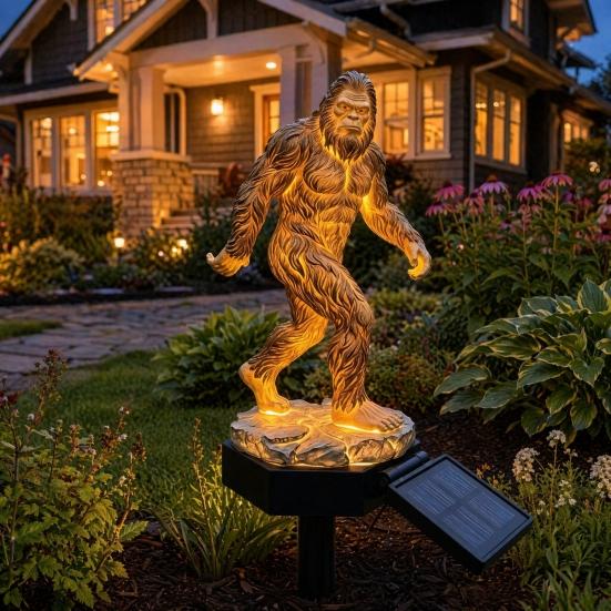 Sasquatch Solar Garden Light, Sasquatch Statue Solar Light with Stake, Outdoor Waterproof Pathway Light for Yard Patio Lawn Porch Decor
