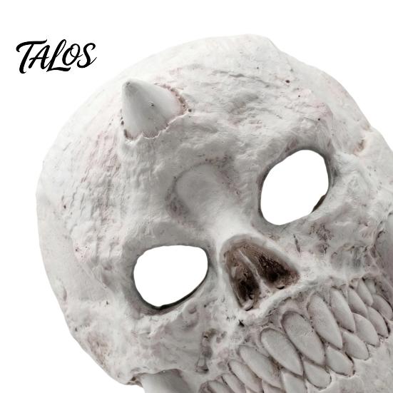 Scary Halloween Costume Mask Skeleton Mask, Horror Fanged Skull Distressed Full Face Cosplay for Party Props Large Eye Hole