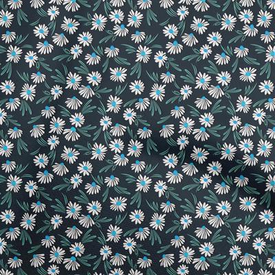 Cotton Flex Blue Fabric Floral Sewing Fabric By The Yard Printed Diy Clothing Sewing Supplies 40 Inch