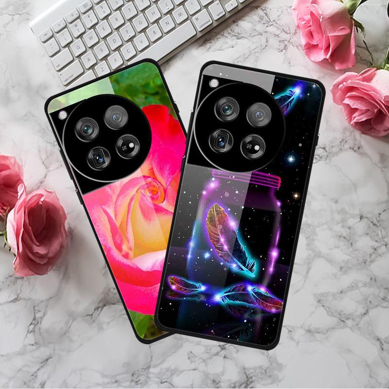 Personalized Seven-Colored Tempered Glass Phone Case for OnePlus 12 - Unisex