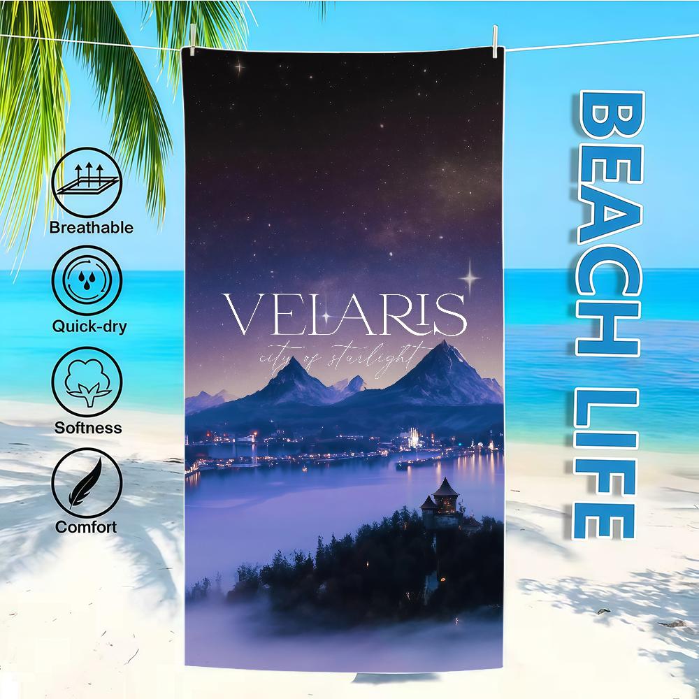 

Towel Textile V-Velaris Bathrobe Beach Quick-Drying Lightweight Starlight Portable Camping City Swim Pool Travel W30*H60(CM)
