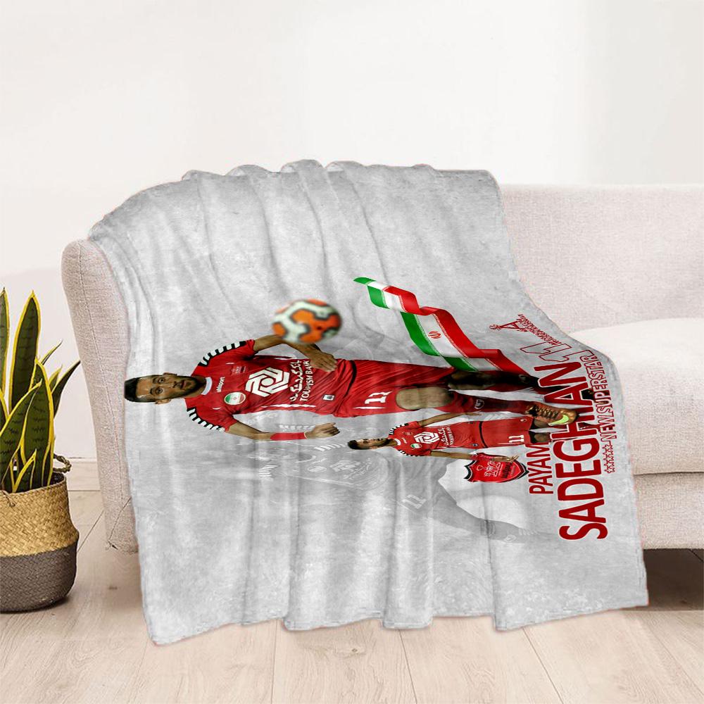 Soccer Player Victory. Blanket Warmthful Decor Great for Picnics Couch Bedding for All Occasions Digital Print Perfect Gift for Relatives and Friends