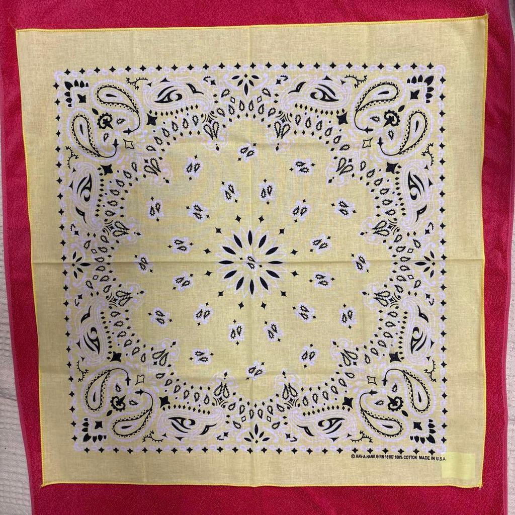 Used HAV-A-HANK Bandana Paisley Pattern Yellow