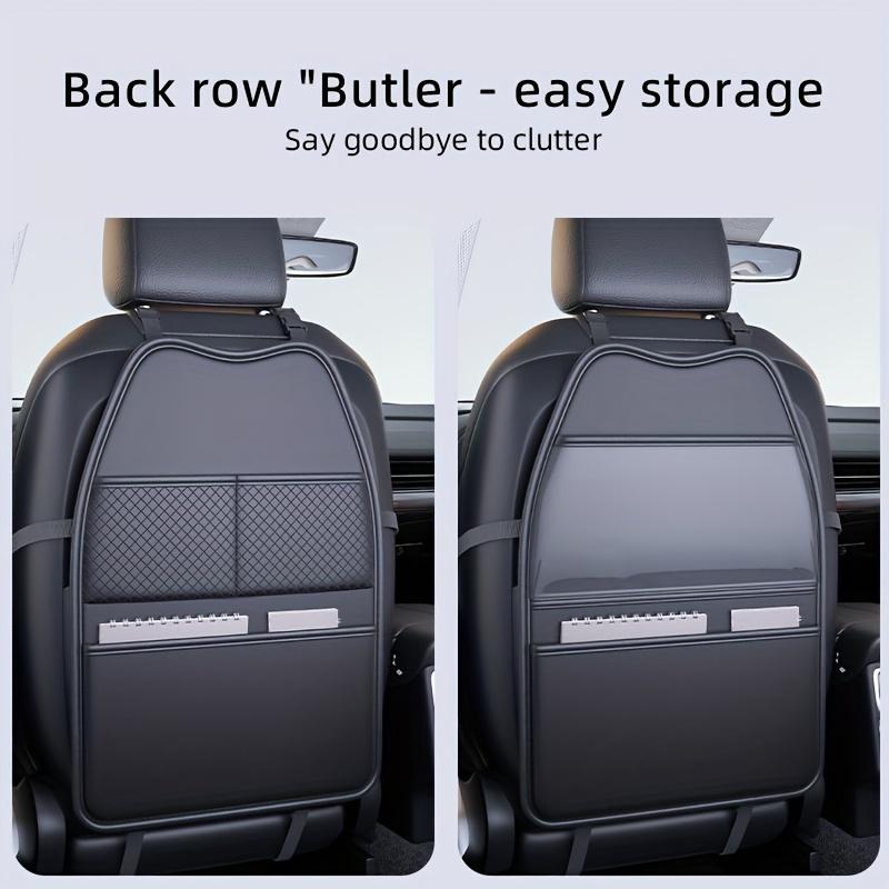 New Car Seat Protection Cover Car Seat Kick Proof Pad with Pockets PU Auto Seat Back Storage Bag Multi-functional Tablet Holder