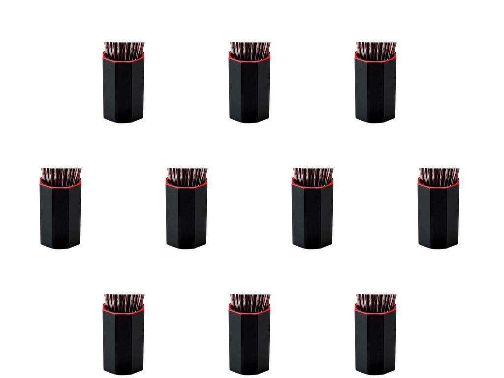 Set of 10 Octagonal Wood Grain Chopstick Black and Red X X ABS Resin Chopstick Holders Sold Setomonohonpo [A] Holders, (Large) [8.3 8.3 13.3 Cm]