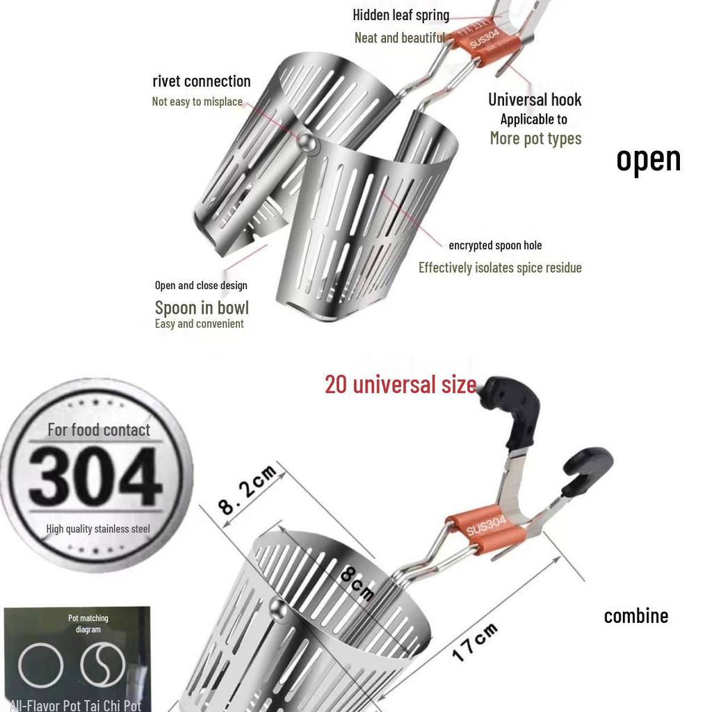 304 Stainless Steel Noodle Skimmer Ladle - Large Strainer for Mala Tang and Soup