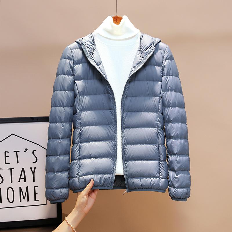 Women's 2025 Lightweight Down Jacket: 90% Duck Down, Stand Collar, Hooded, Short Outerwear, Autumn/Winter Collection, Plus Size Available