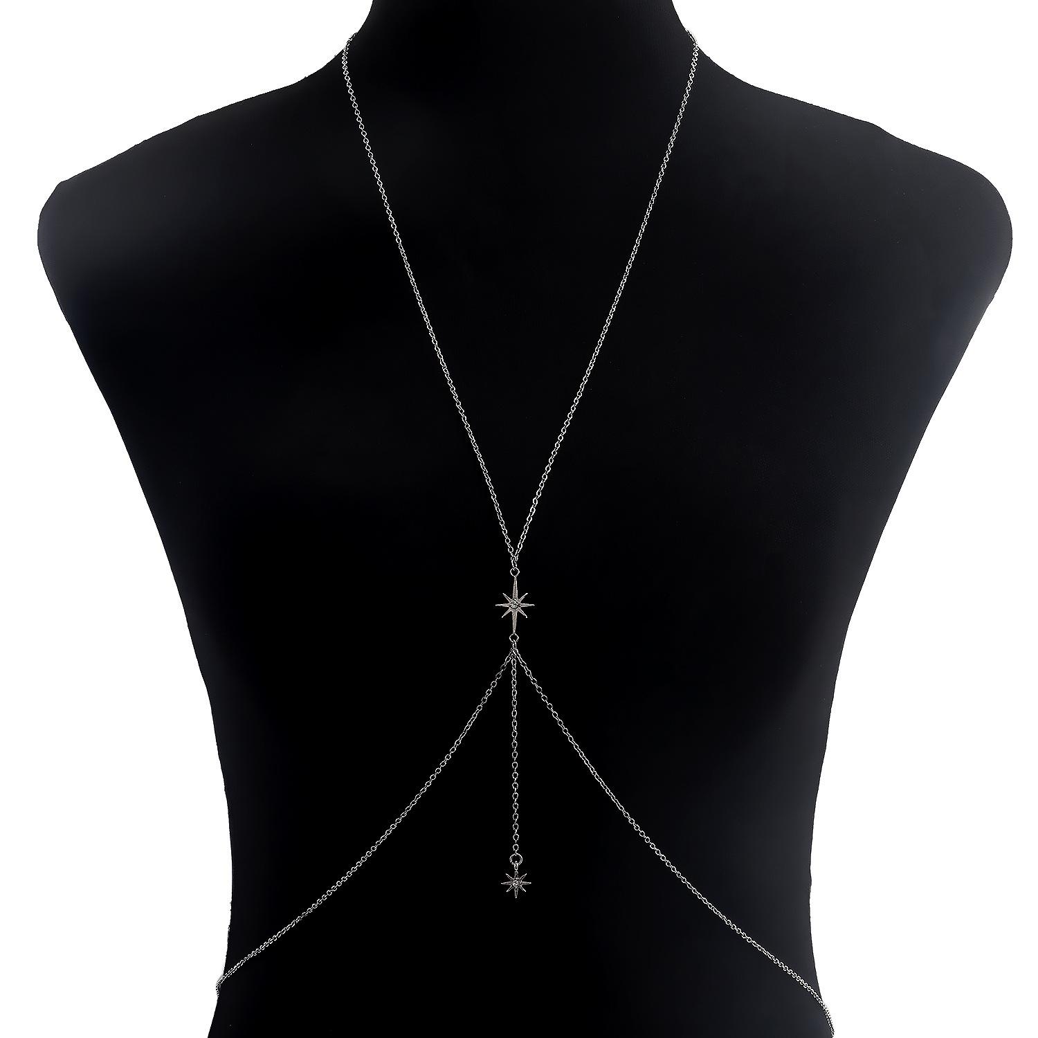 

Body chain with diamond hexagram pendant body chain ins sexy accessories