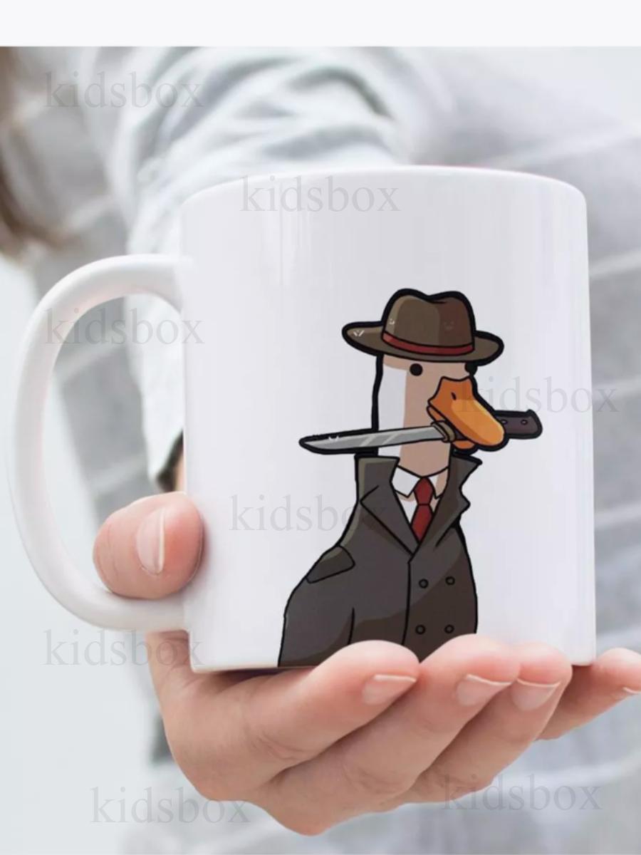 

Кружка Гусь з принтом керамічна чашка Duck 330 мл 9.5 білий