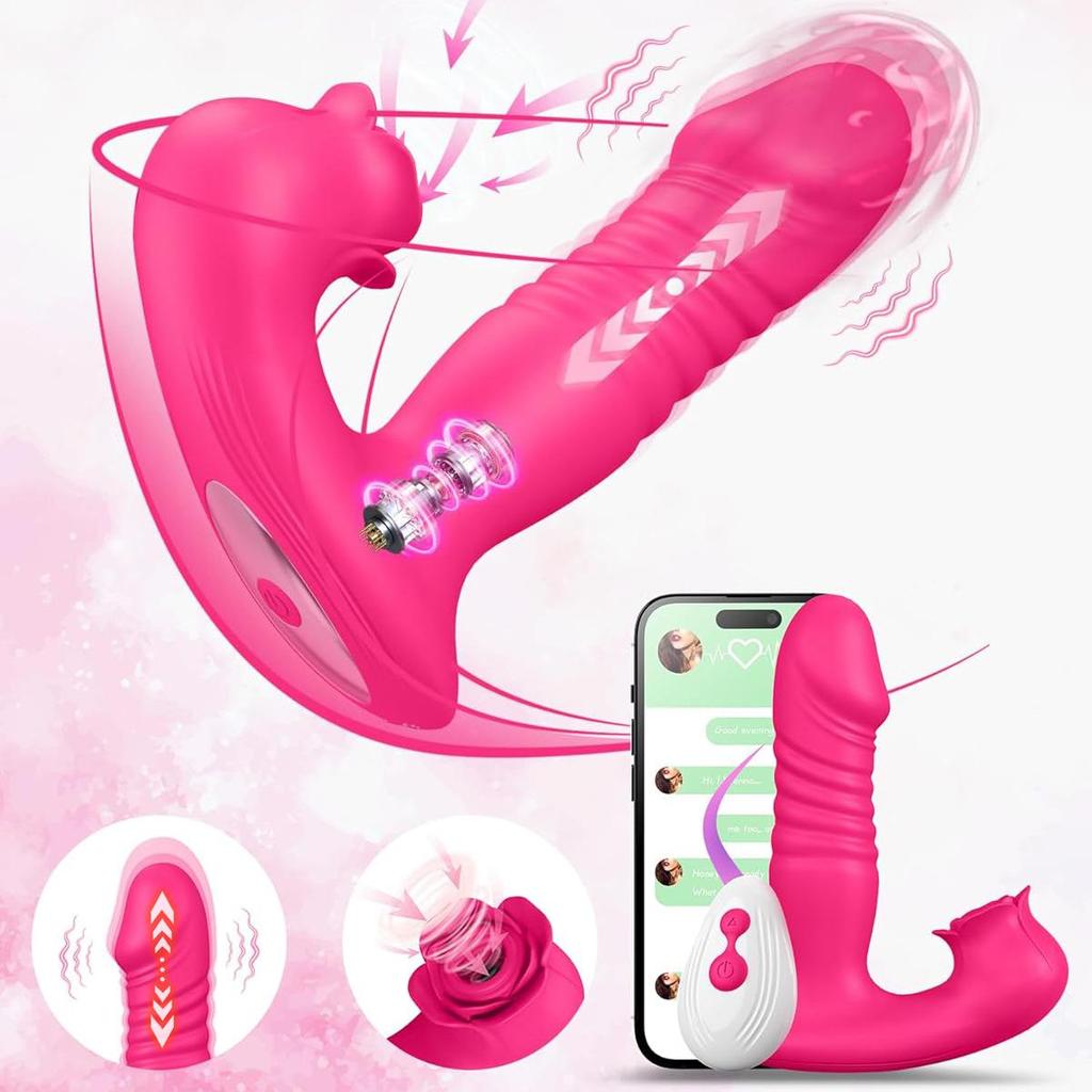 Rose Sucking Dildo Vibrator For Female Clitoral Sucker Vagina Clitoris Stimulator Vibrator Dildo G Spot Anal Vagina Massager Adult Women Sextoys 18+
