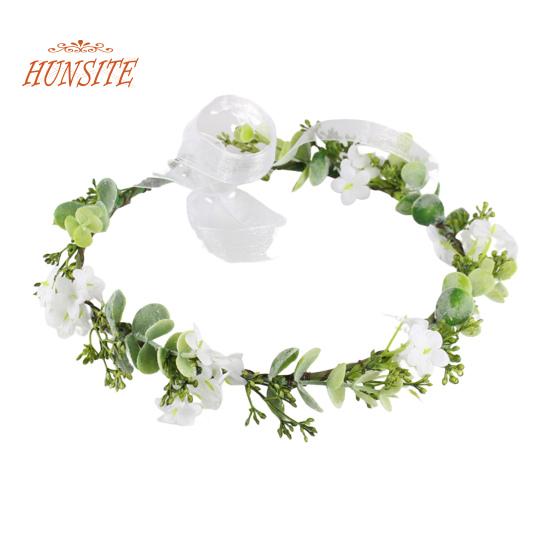 

Свадебный Цветок Корона Венок Невеста Аксессуары Для Волос Богемный Эвкалипт Зеленый Лист Сетка Декор Лента Свадьба День Рождения Отпуск Вечеринка Фестиваль Фото Опора белый