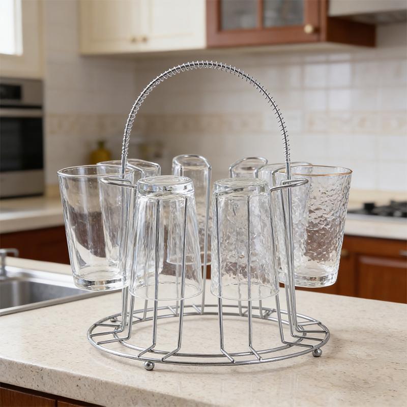 Household Tea Set Hanging Drainer Dustproof Tea Cup And Glass Cup Creative Storage Rack