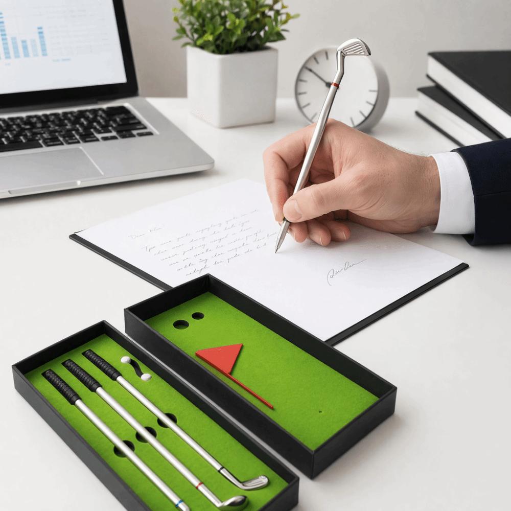 7PCS Simulated Mini Design Golfers Pen Set Smooth Writing Golfers Club Pen Set  Golf Enthusiasts