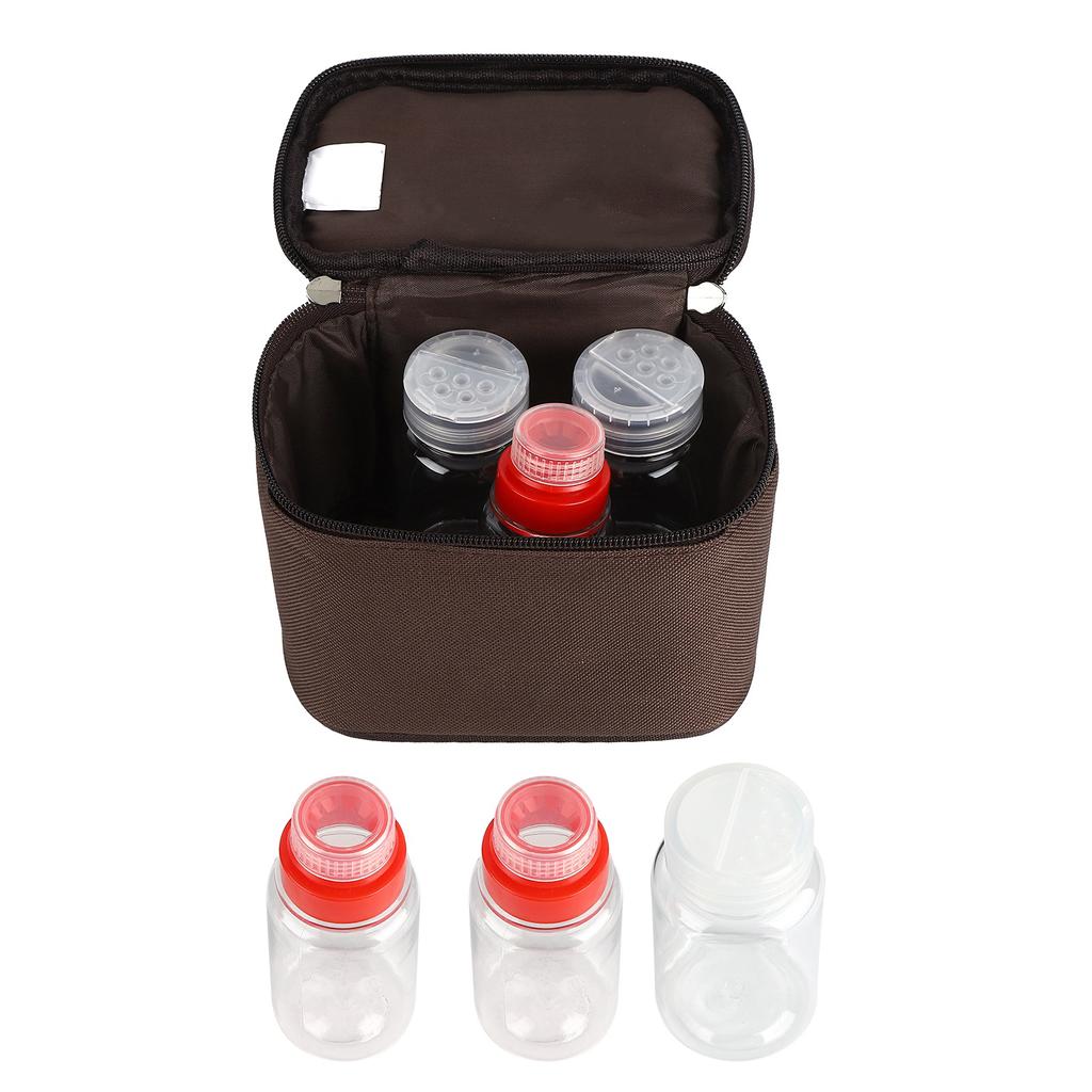 BBQ Organizer Bag Portable Picnic Basket Spices Seasoning Jar Seasoning Bottles Set