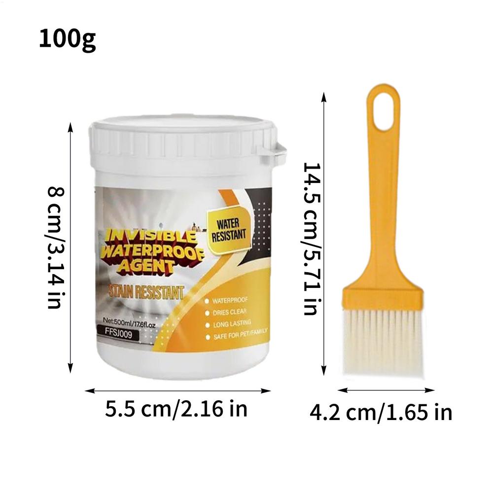 Waterproof Sealant 100g with Brush Anti-Leakage Coating Invisible Adhesive for Roof, Bathroom, Floor Repair, Wall, Window, Base