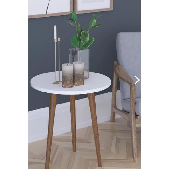 Barcelona Fiskos Tea Table Side Table Service Table Flowerpot - White