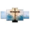 Crucifixion Jesus Christ 5 Piece Five Panel Wall Canvas Print Modern Art Poster Picture Home Decor Gift For Him For Her