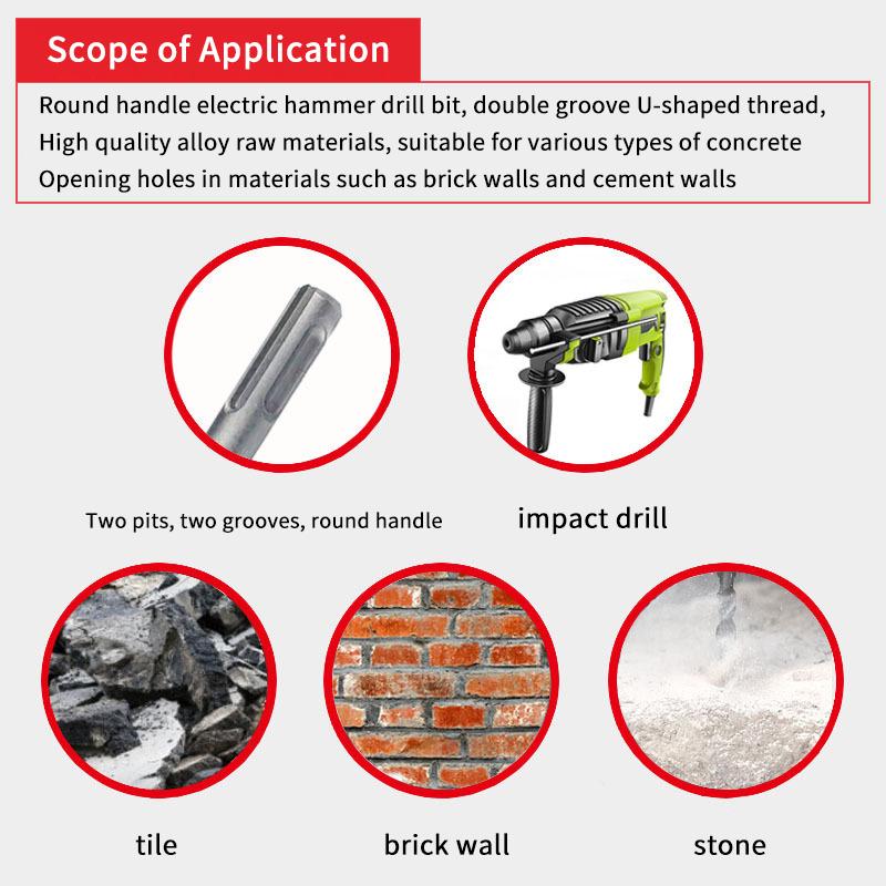 2/4/10Pcs 3Mm Concrete Sds Plus Drill Bit 85Mm Cutters Electric Hammer Drill Bit Cross Tips Round Shank