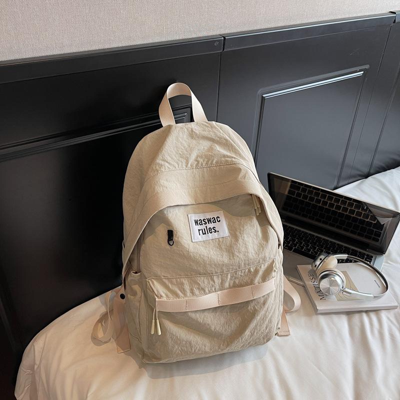 2025 summer Korean lazy wind backpack high school college student high value schoolbag fashion trend simple backpack