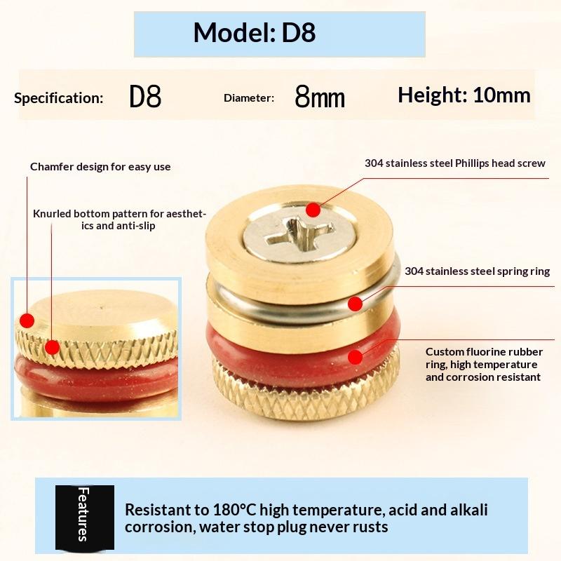 Brass Knurled Mold Water Stop Plug With Rust Resistance High Heat Resistance For Industrial Mold Repair And Manufacturing