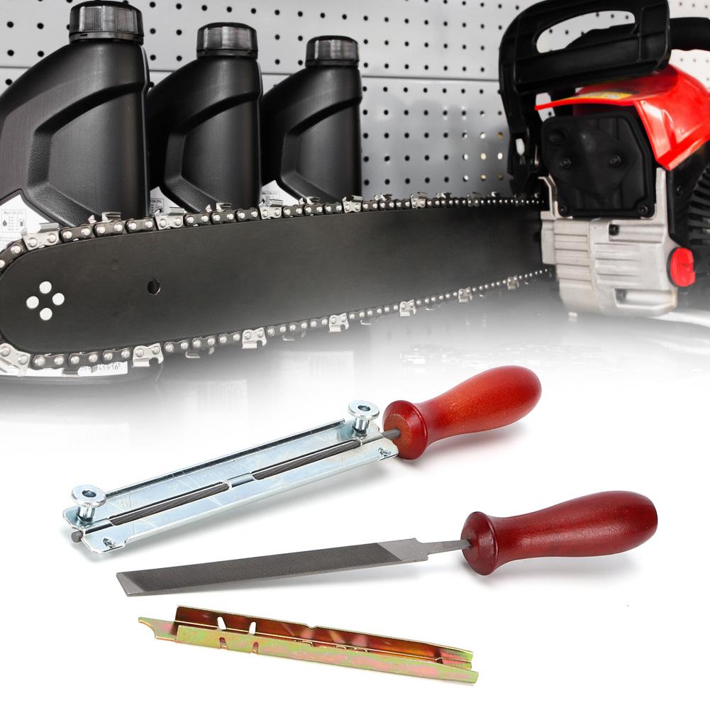 Chainsaw Sharpening File Filing Kit Guide Bar Chain Sharpen Depth Gauge Saw Files Hand Tool Set