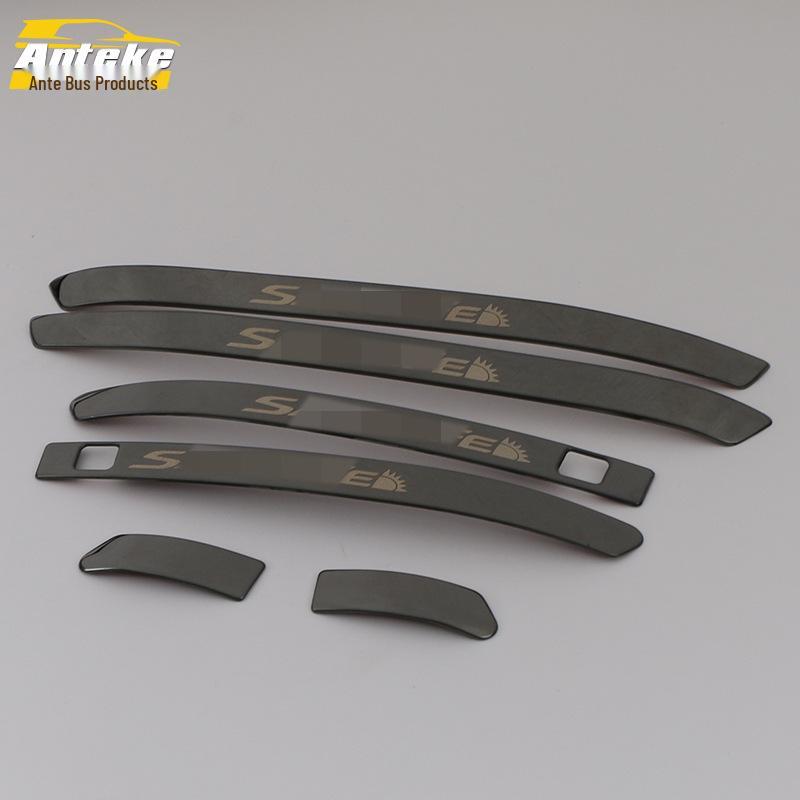 2019 Santa Fe Door Handle Bright Strip & Armrest Trim Sticker Accessories