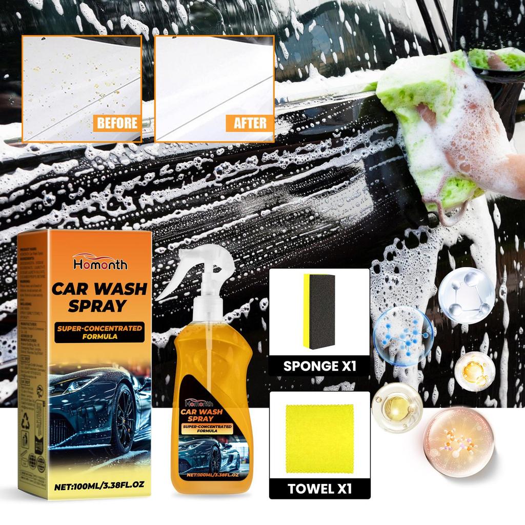 Homonth Powerful Car Wash Liquid | High-Efficiency Car Cleaner | Body, Tire & Rim Cleaning | Auto Detergent