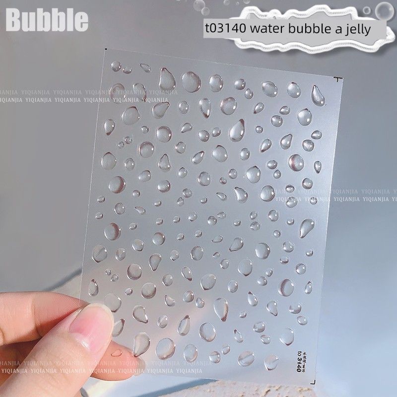 

Красочные наклейки для ногтей интернет-знаменитости в японском стиле, ретро-наклейки для ногтей, трехмерные желейные наклейки в виде пузырей, сердечек, капель воды, дождевых капель to3140 Water Bubble-Jelly