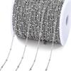 No Fade 2Meters Stainless Steel Chain Cross Chain with Beads for DIY Necklace Bracelet Anklet Jewelry Making Accessories