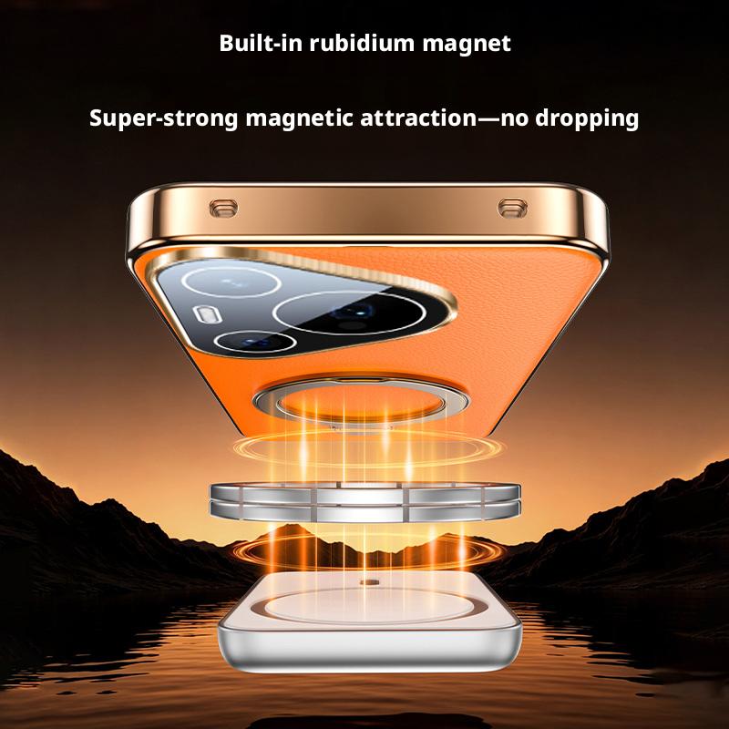 High-End PU Leather Case For Huawei Pura 90s Pro Max/Pura 90s Pro Magnetic 360 ° Rotating Stand Lens Protection Shockproof Cover