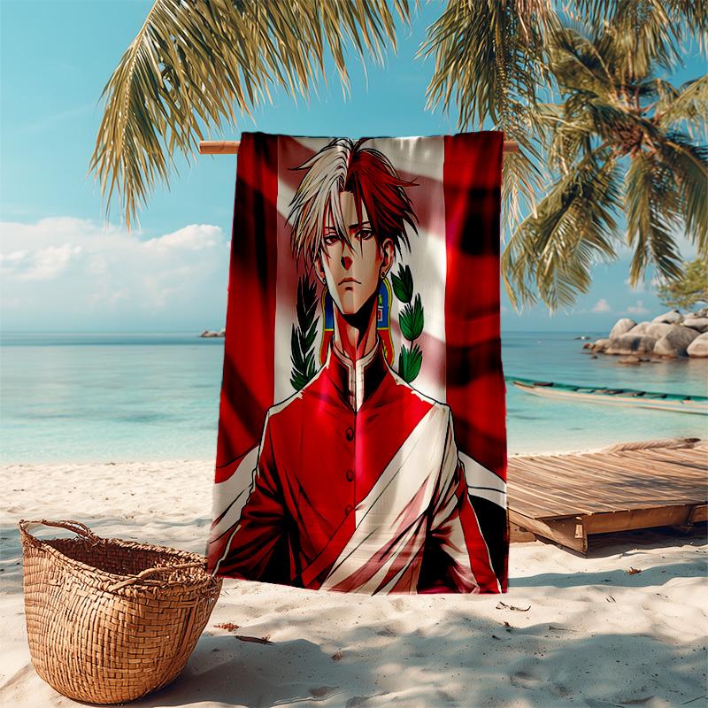 1pc White Uniform Cartoon Quick Dry Microfiber Bath Towel for Swimming Surfing Camping Unisex Holiday. SJT720160