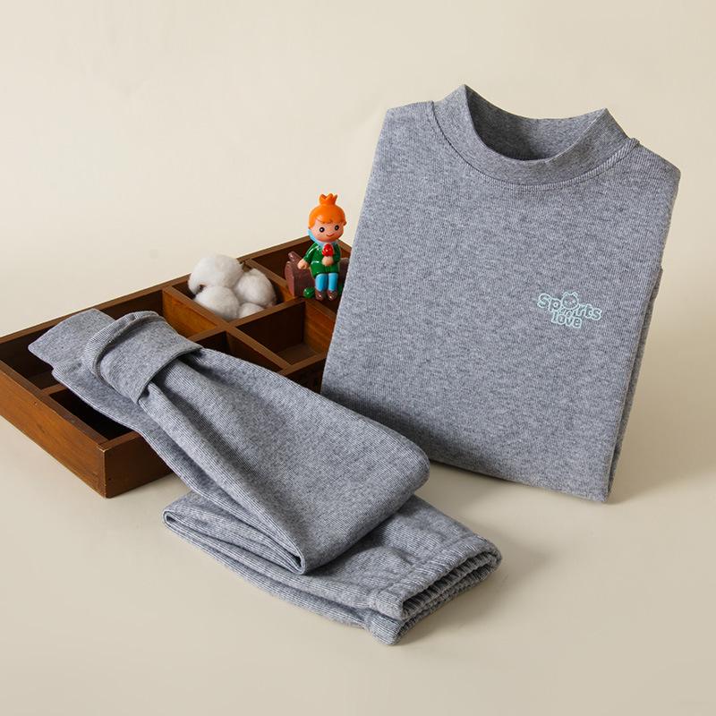 

Детский термокомплект из 100% хлопка для мальчиков и девочек - Осенне-зимняя пижама с вельветовыми брюками 100cm