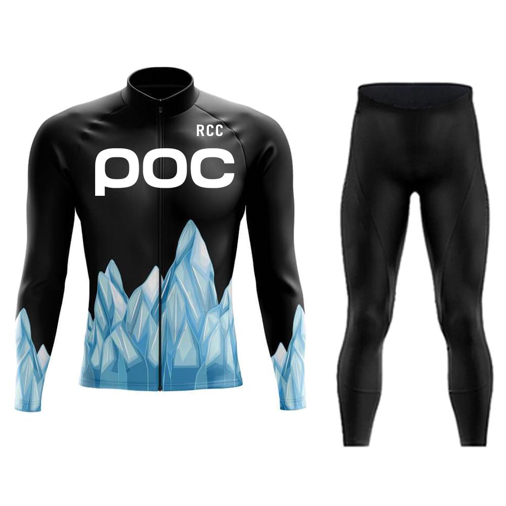 RCC POC 2026 Cycling Team Men's Cycling Jersey Long Sleeve Set MTB Bike Clothing Tenue Velo Homme Bicycle Wear