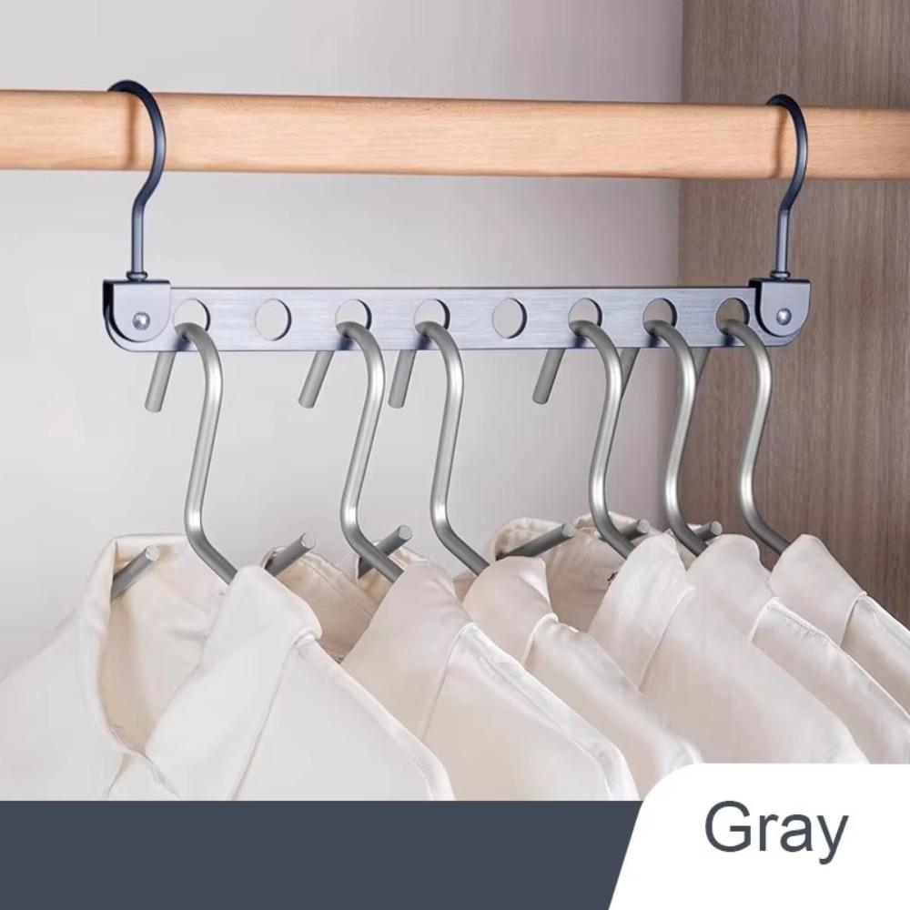 6/8 Holes Storage Rack Foldable Rotatable Wardrobe Space Saver Space Saving Design Metal Material Magic Metal Hangers