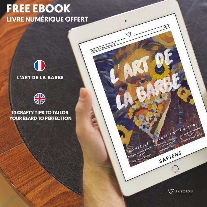 Accessoire De Rasage - SAPIENS - Peigne Pochoir Barbe - Noir - Pour Homme - Guide d'Utilisation