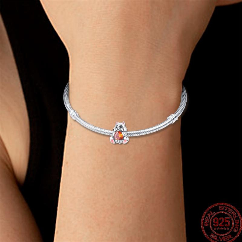 Copper Pet Animal Series Puppy And Kitten Cute Pet Lovely Charm Beads Suitable For 3Mm Original Bracelet Diy