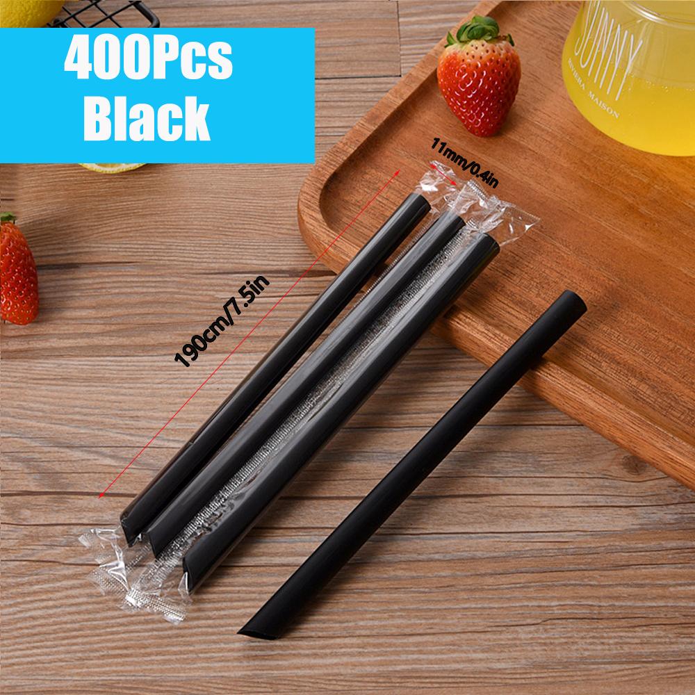 50–400 Stück bunte und schwarze große Trinkhalme für Bubble Tea, Milchtee, Smoothies, Milchshakes, Partys, Hochzeiten, Bars, Heimdekoration