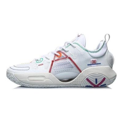 Li Ning All City 9 V1.5 Scarpe da Basket da Uomo Traspiranti Durevoli a Collo Basso Sneakers Bianche ABAT121-1