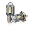 Dual Color Motorcycle Fisheye Projector LED Headlight Bulb, Super Bright White & Yellow BA20D High Low Beam Motorbike Modified Front Lamp