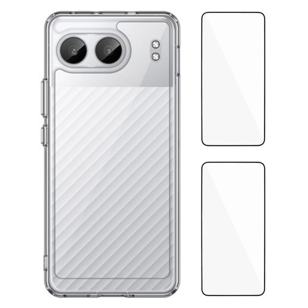 

Чохол WANLONFENG серії MF2 для OnePlus Nord 4, прозорий ТПУ акриловий чохол для телефону з 2 шт. загартованої скляної плівки Type A