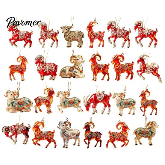 Event Decoration for Carnival 2PCS Christmas Goat Hanging Ornaments, Decorative 2D Acrylic Tree Lightweight Decor Holiday Pendants, Festive Ornaments