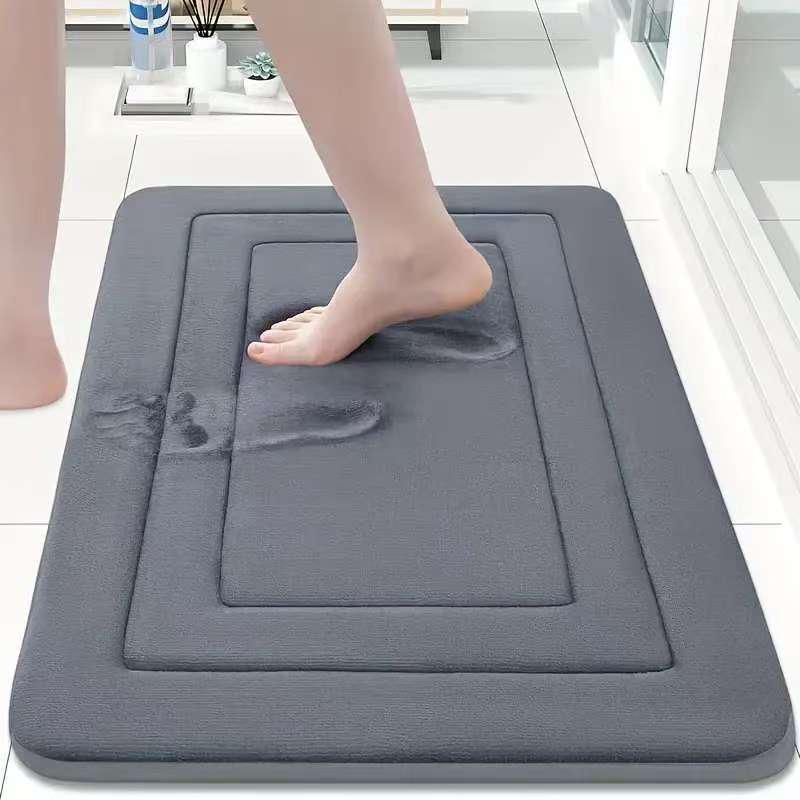 TeMu Memory Foam Non-slip Bathroom Mat – Coral Fleece