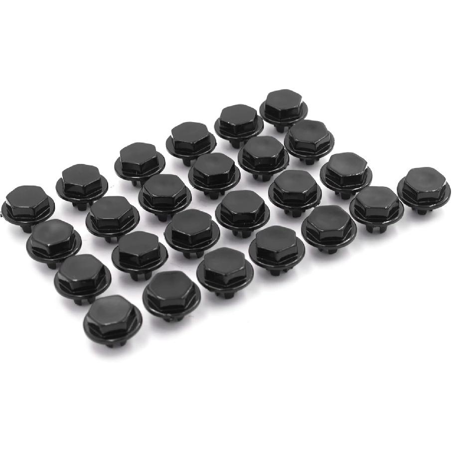 RTRHINOTUNING 50pcs 7.6mm(0.3in) Wheel Decorative Nail Universal Rim Lip Rivets Black Nut Replacement