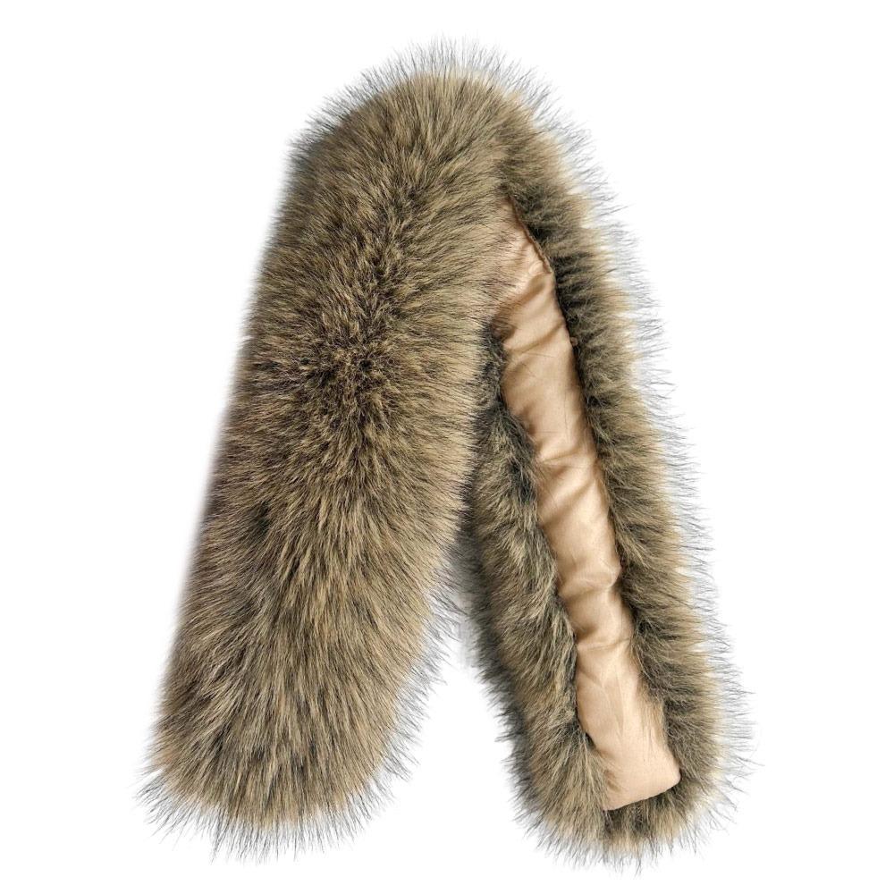 

Lengthened Scarf Fur Collar Long Scarf Shawls Women Men Dress Cape Leather Jacket L коричневий