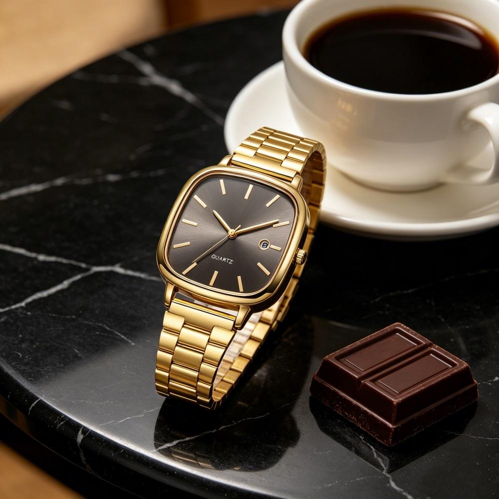 Fashion Square Men Calendar Quartz Watch Simple Men's Wristwatches Business Watches Top Brand Gifts Clock